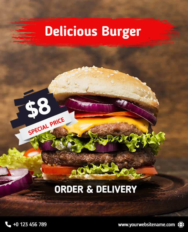 Order and Delivery Burger Flyer