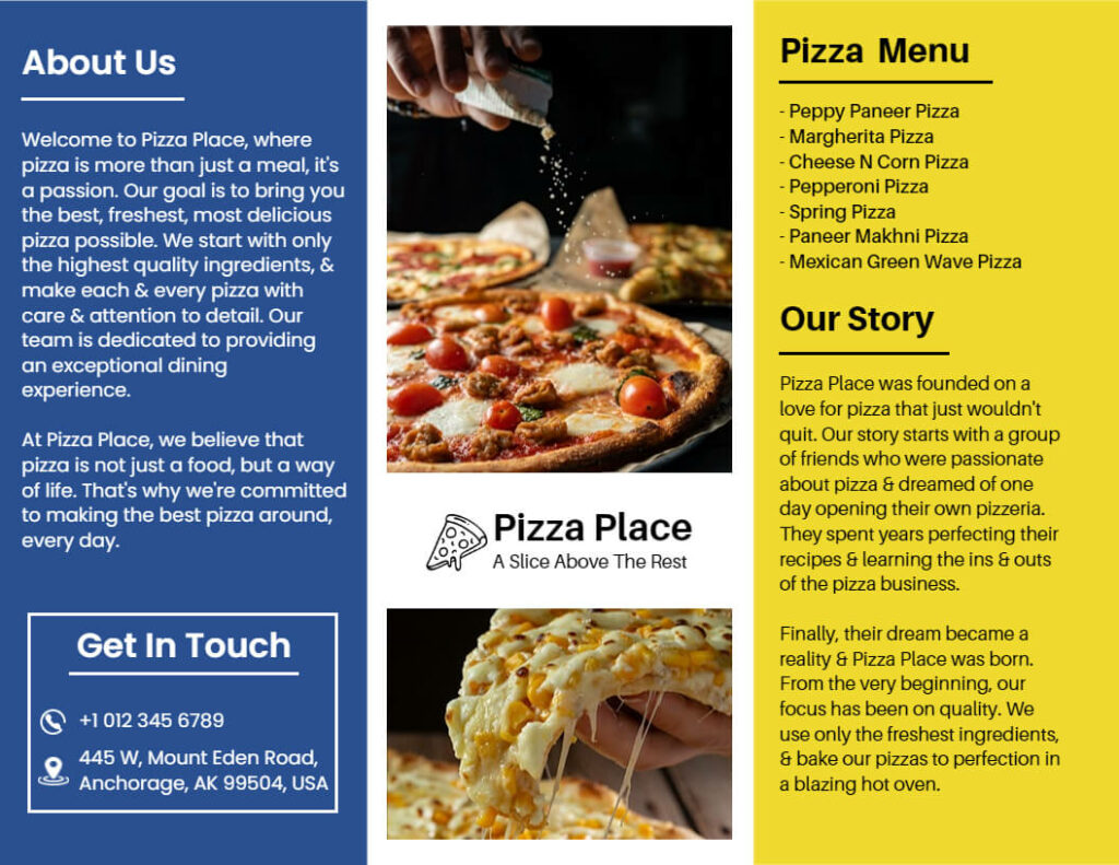 Pizza Food Brochure