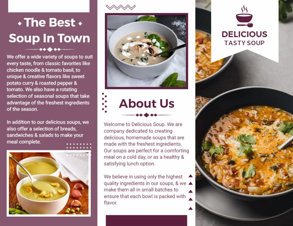 Soup Meal Food Brochure