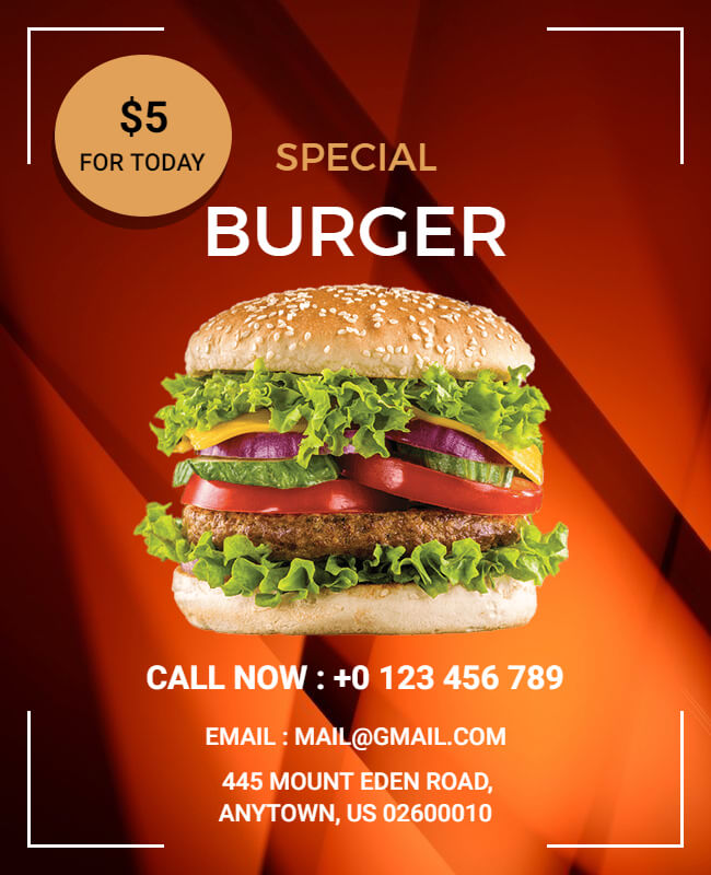 Special Hot Burger Flyer