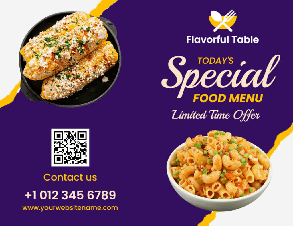 Special Restaurant  Food Brochure