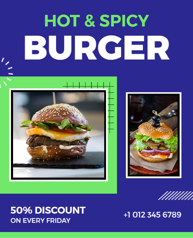 Spicy And Hot Burger Flyer