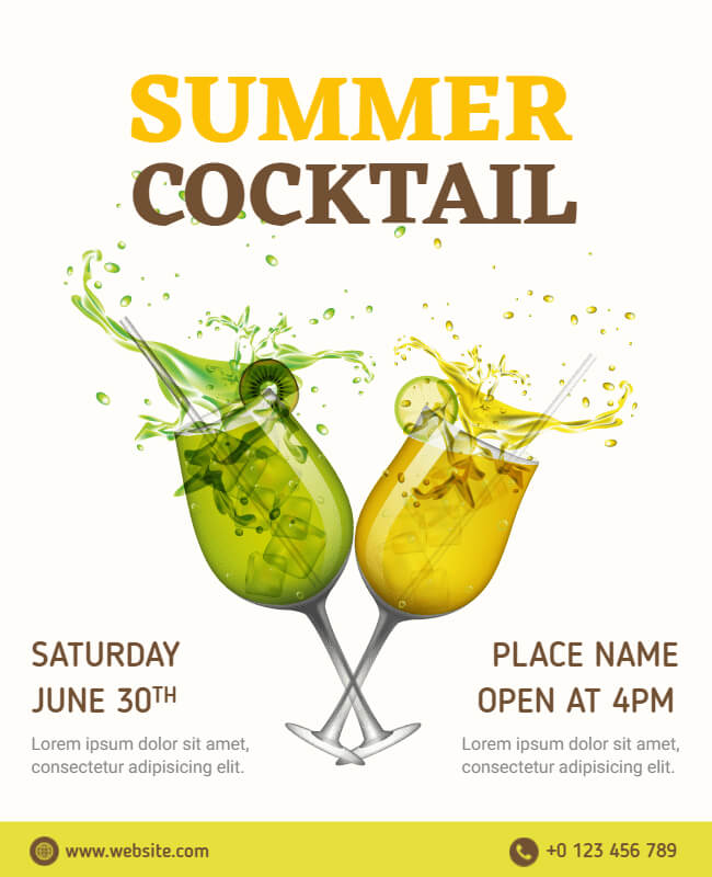 Summer Cocktail Bar Flyer