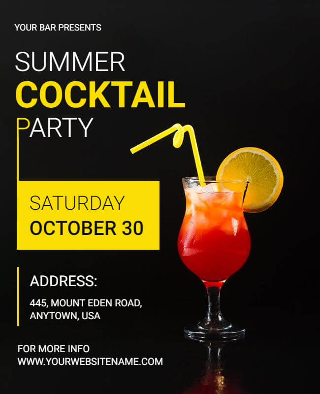 Summer Cocktail Party Bar Flyer