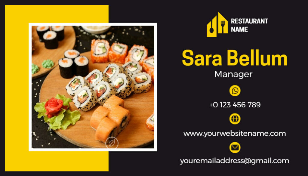 Sushi Restaurant Business Card