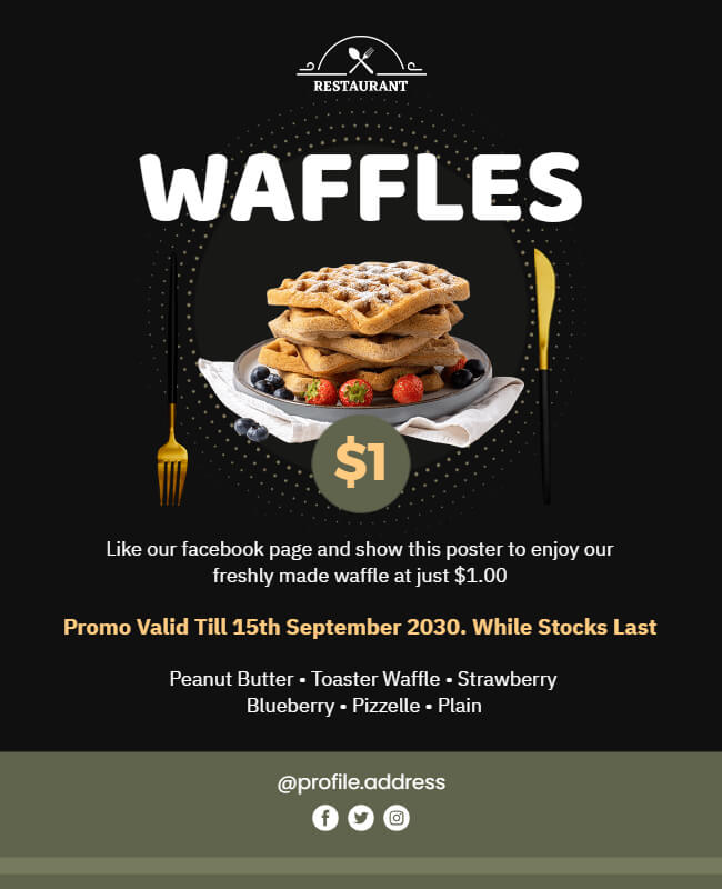 Waffles Food Poster