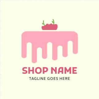 Cake Shop Food Logo Template