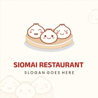Siomai Restaurant Food Logo Template