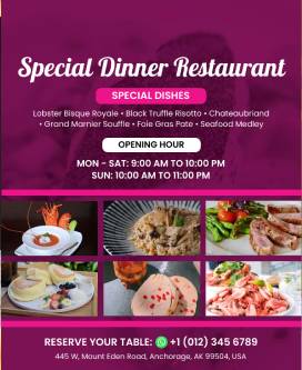 Special Dinner Restaurant Flyer Template