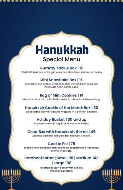 Hanukkah Holiday Menu Template