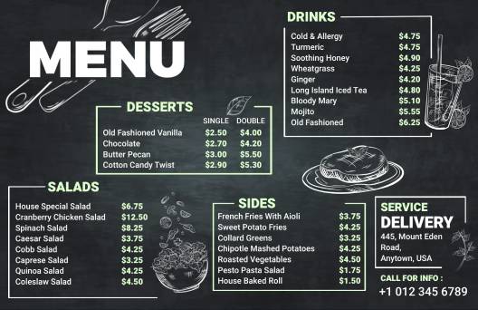 Chalkboard Menu Templates