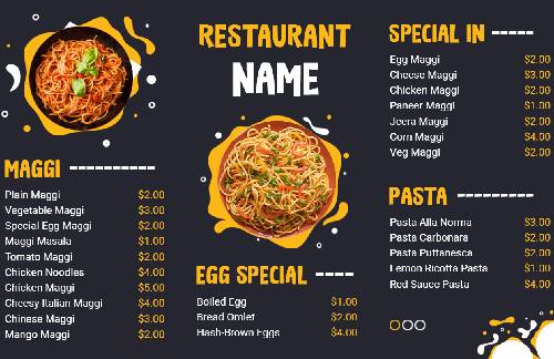 Pizza Online Menu Template