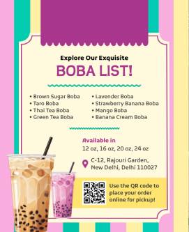 Boba Food Poster Template