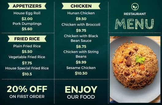 Restaurant Chalkboard Menu Templates