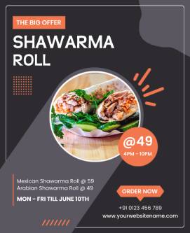 Shawarma Roll Food Poster Template