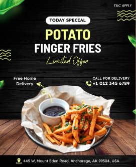 Finger Fries Food Poster Template
