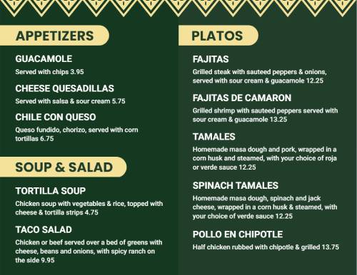 Mexican Online Menu Template