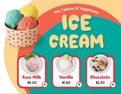 Ice Cream Online Menu Template