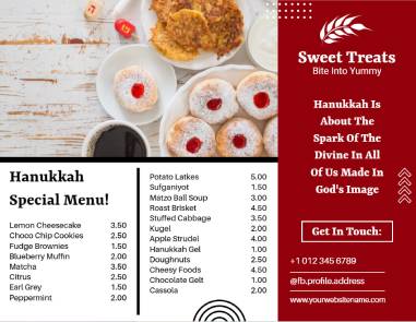 Hanukkah Food Brochure Template