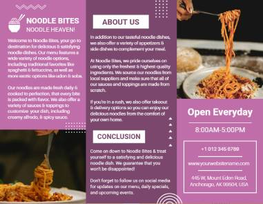 Noodles Food Brochure Template