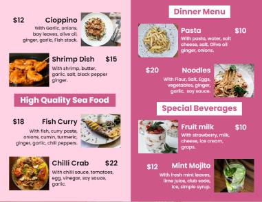 Sea Food Brochure Template
