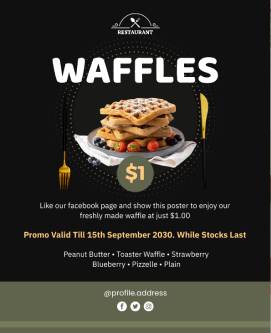 Waffle Food Poster Template