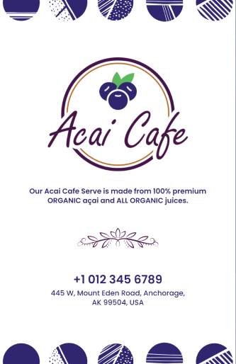 Acai Cafe Food Menu Template