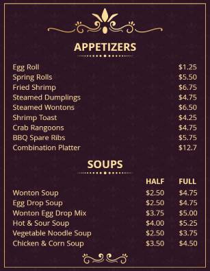 Restaurant Food Menu Template