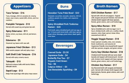 Food Center Trifold Menu Template