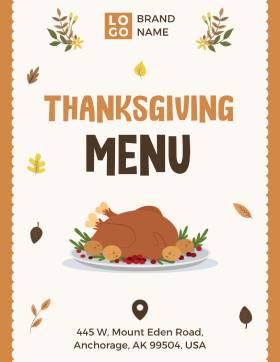 Cool Thanksgiving Menu Template