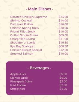 Beverage Halloween Menu Template