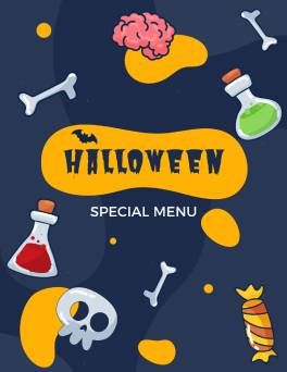 Blue Halloween Menu Template