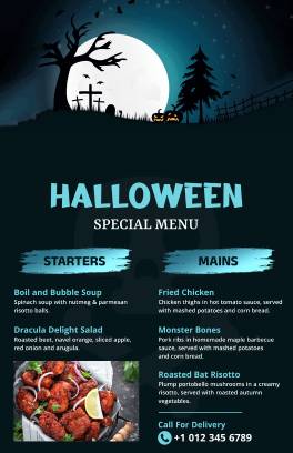 Dark Night Halloween Menu Template