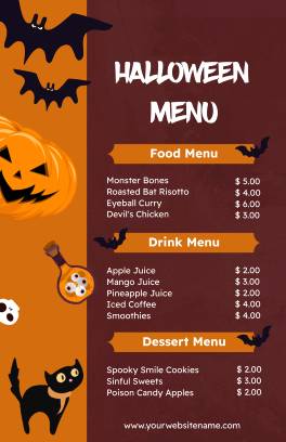 Decent Halloween Menu Template