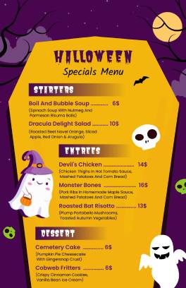 Devilish Halloween Menu Template