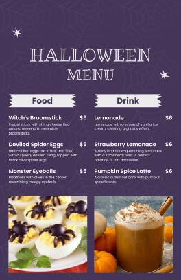 Food Halloween Menu Template