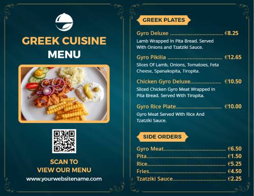 Greek Online Menu Template