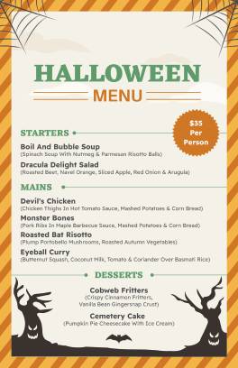 Haunted Halloween Menu Template