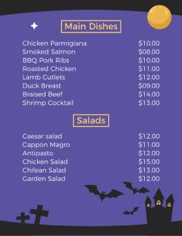 Spooky Halloween Menu Template