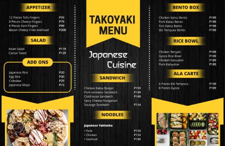 Takoyaki Trifold Menu Template