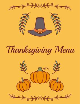 Pumpkin Thanksgiving Menu Template