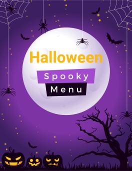 Purple Halloween Menu Template