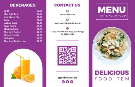 Delicious Trifold Menu Template