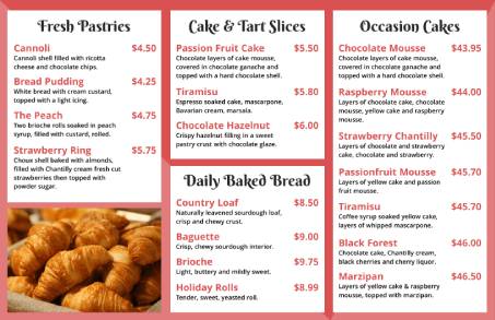 Bakery Trifold Menu Template