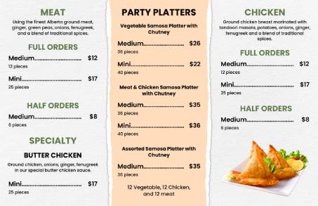 Samosa Trifold Menu Template