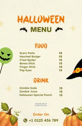 Simple Halloween Menu Template