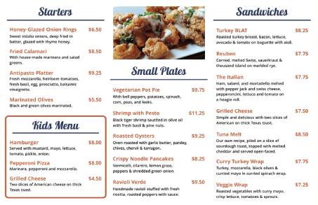 White Trifold Menu Template