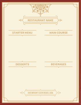 Blank Menu Templates - Free | Customizable | Downloadable