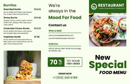 Special Trifold Menu Template