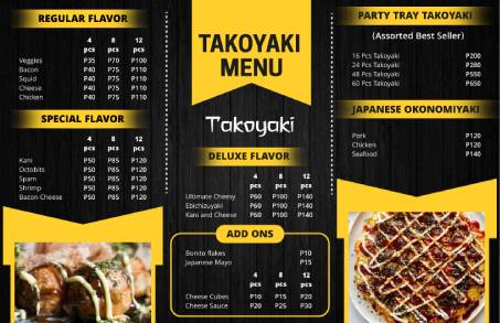 Takoyaki Trifold Menu Template